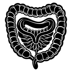 Intestines Isolated on White Background