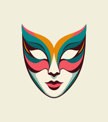 A vector illustration showcasing a beautiful woman adorned with a festive mask, embodying the vibrant spirit of a carnival celebration.