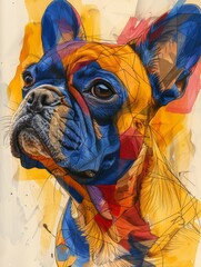 Bulldog in Color Splash
