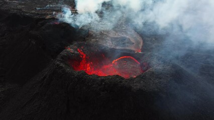 Aerial drone footage of the erupting sundhnukagigar volcano
