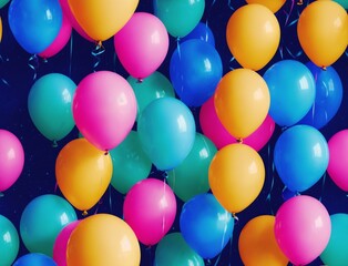 A bunch of colorful balloons floating in the air. - seamless and tileable