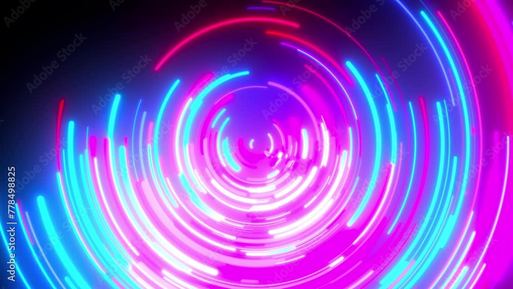 Poster radial neon lines. computer generated 3d render
