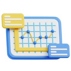Analytic data information related 3D icon on transparent background, perfect for any design need