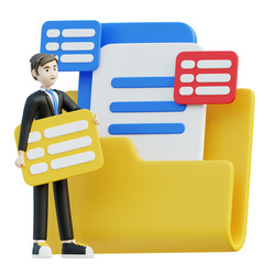 Data information related 3D illustration on transparent background, perfect for any design need