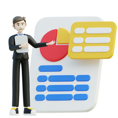 Data information related 3D illustration on transparent background, perfect for any design need