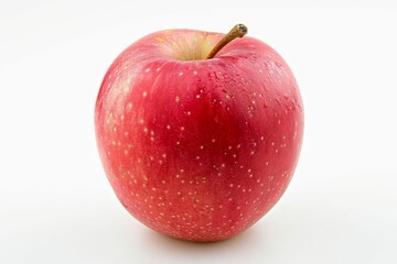 Single red apple isolated on white background, fresh fruit photo