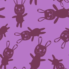 Easter animals bunnies seamless rabbit pattern for wrapping paper and kids clothes print and party accessories