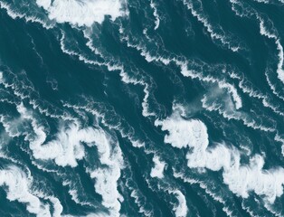 A seascape with waves and clouds in the background. - seamless and tileable