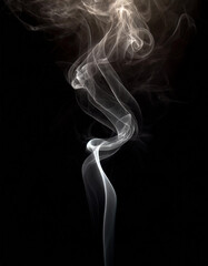 Efekt dymu na czarnym tle. Generative AI	 - obrazy, fototapety, plakaty