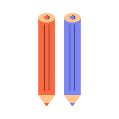 Pencil vector flat illustration isolated on white background.  School supplies, stationery.