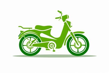 Obraz na płótnie Canvas Electric bike icon on white background, green transportation symbol, vector illustration