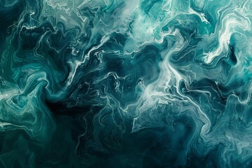 Abstract teal blue green gradient paint background, liquid fluid grunge texture, digital art