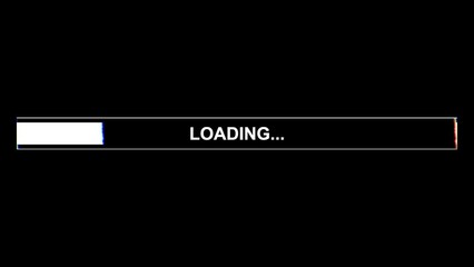 Loading animation sequence with glitch effect