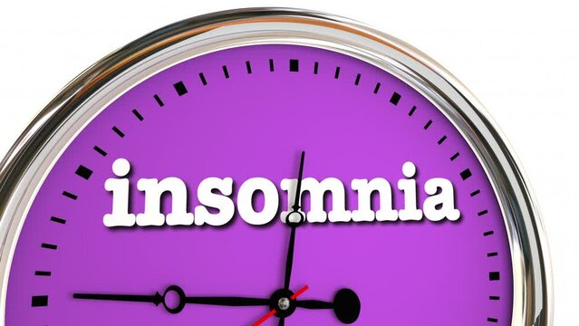 Insomnia Clock Cant Fall Asleep Watching Time Hours Minutes Pass Sleep Disorder 3d Animation