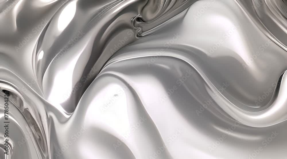 Poster silver liquid flowing abstract background seamless waving silver background mettalic glossy animatio
