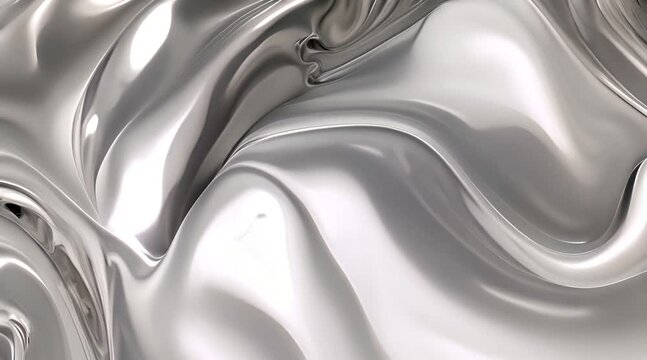 Silver liquid flowing abstract background Seamless waving silver Background Mettalic glossy animation texture design looping 3D animation White metallic loop background and texture Metal