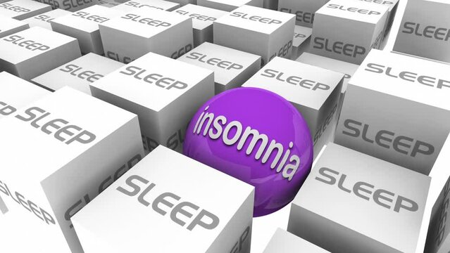 Insomnia Sleep Disorder Staying Awake All Night Alone Cant Fall Asleep 3d Animation