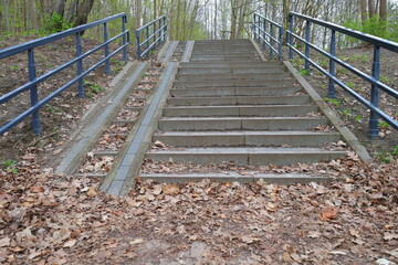 Concrete stairs in the city park