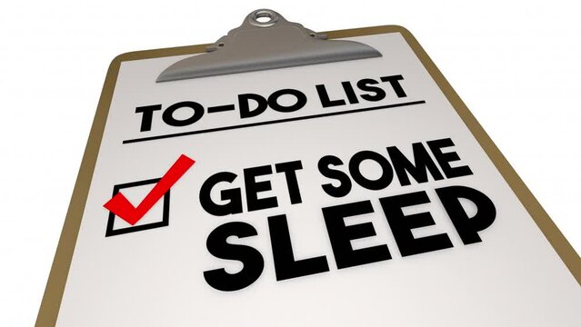 Get Some Sleep Insomnia Disorder To Do List Checklist Fall Asleep 3d Animation