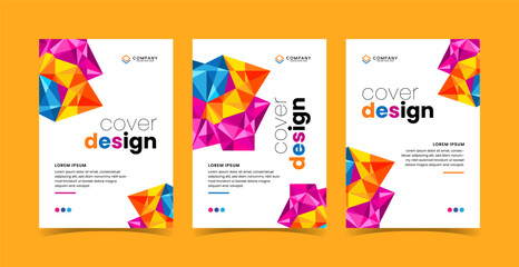 Colorful polygonal cover design
