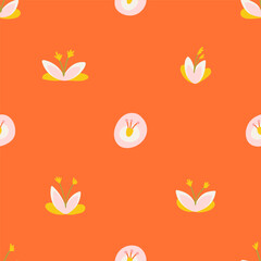 Cute spring, summer flowers. Seamless pattern for textile, fabric, paper print. Vector illustration in modern style.
