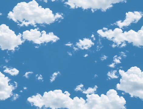 A cloudy sky with white clouds floating in it. - seamless and tileable