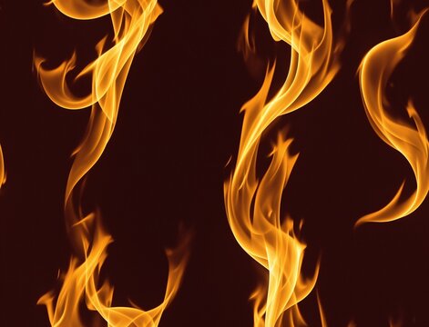 A flaming fire with orange and yellow flames. - seamless and tileable