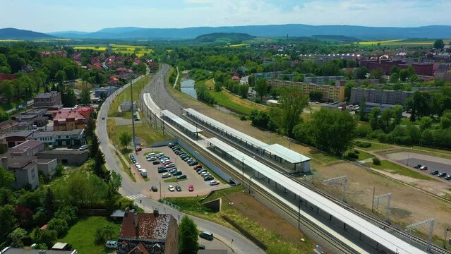 Railway Station Klodzko Stacja Kolejowa Aerial View Poland