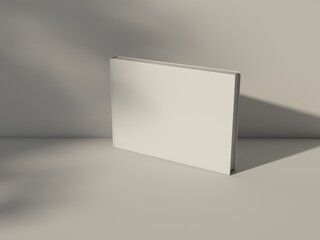 Horizontal photo Book album Mockup standing on white table. 3d rendering