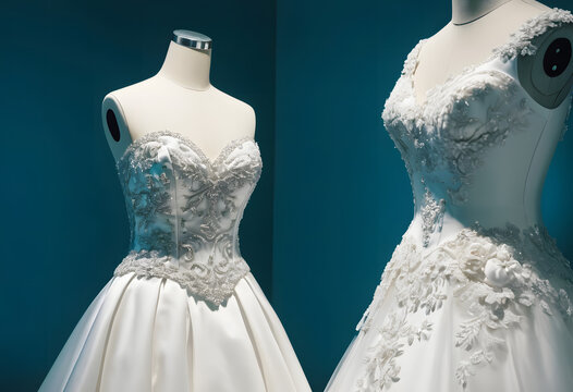 Maniqui con vestido de novia color blanco 