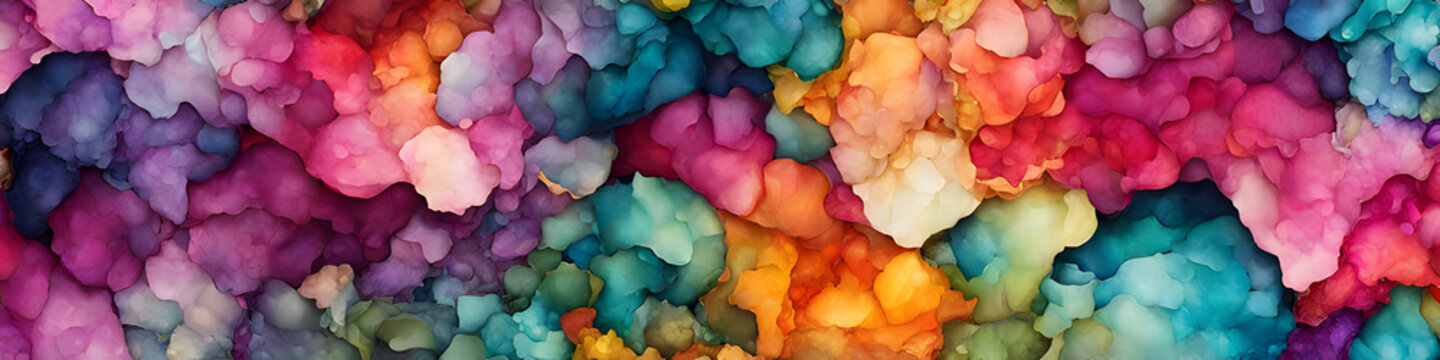 A mesmerizing abstract artwork created using alcohol ink, featuring a swirling blend of vibrant colors.