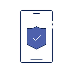 Secure mobile devices with the mobile security icon, implementing measures to protect smartphones and tablets from malware, data breaches, and unauthorized access.