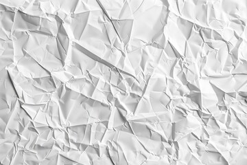 White crumpled paper texture background, abstract rough surface pattern illustration