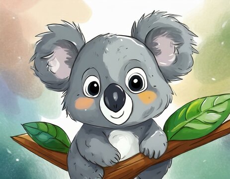 mini cartoon Koala image fot children with white background