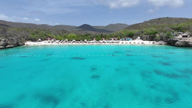 Curacao Skyline At Willemstad In Netherlands Curacao. Beach Landscape. Caribbean Island. Willemstad At Netherlands Curacao. Seascape Outdoor. Nature Tourism.