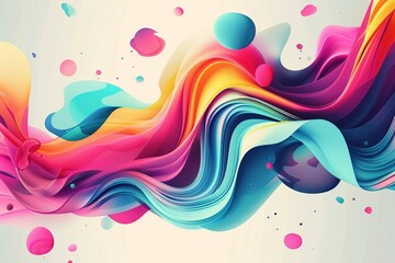 Fototapeta na wymiar Abstract 3D flowing colorful shapes, futuristic liquid design, modern art illustration