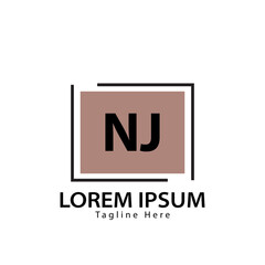 letter NJ logo. NJ. NJ logo design vector illustration for creative company, business, industry