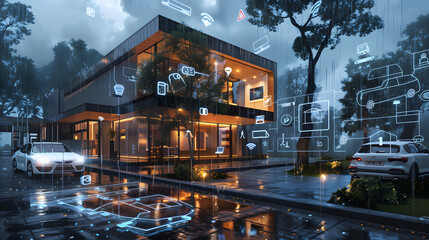 A modern home with smart technology