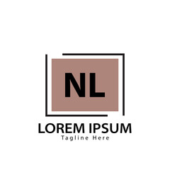 letter NL logo. NL. NL logo design vector illustration for creative company, business, industry