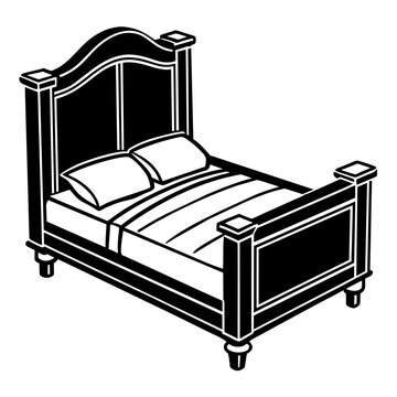 recommend clip art: bed silhouette vector illustration