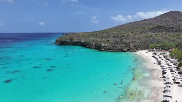 Curacao Skyline At Willemstad In Netherlands Curacao. Beach Landscape. Caribbean Island. Willemstad At Netherlands Curacao. Seascape Outdoor. Nature Tourism.
