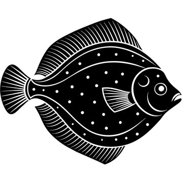 recommend clip art: flounder silhouette vector illustration