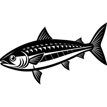 black and white fish graphic clip art preview