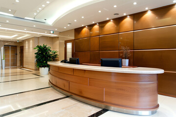 Reception desk in the hall of the office