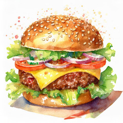 Hamburger cheeseburger  - obrazy, fototapety, plakaty