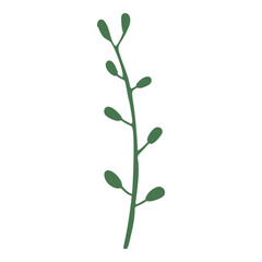 Vector set of spring Easter flowers in flat style isolated on white background.