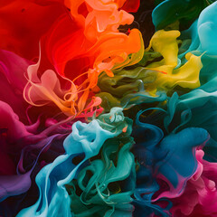 Obraz premium A mesmerizing abstract artwork created using alcohol ink, featuring a swirling blend of vibrant colors.