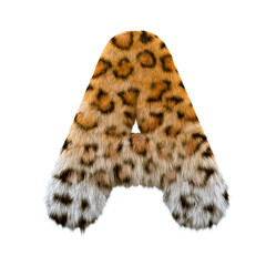 jaguar letter A - Capital 3d leopard font - suitable for safari, wildlife or nature related subjects