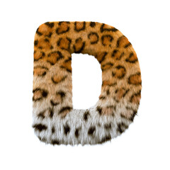 jaguar letter D - Capital 3d leopard font - suitable for safari, wildlife or nature related subjects © chris3d