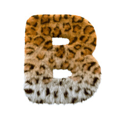 jaguar letter B - Capital 3d leopard font - suitable for safari, wildlife or nature related subjects